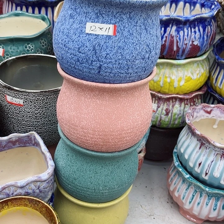 多肉绿植陶瓷花盆9.9包邮，有孔