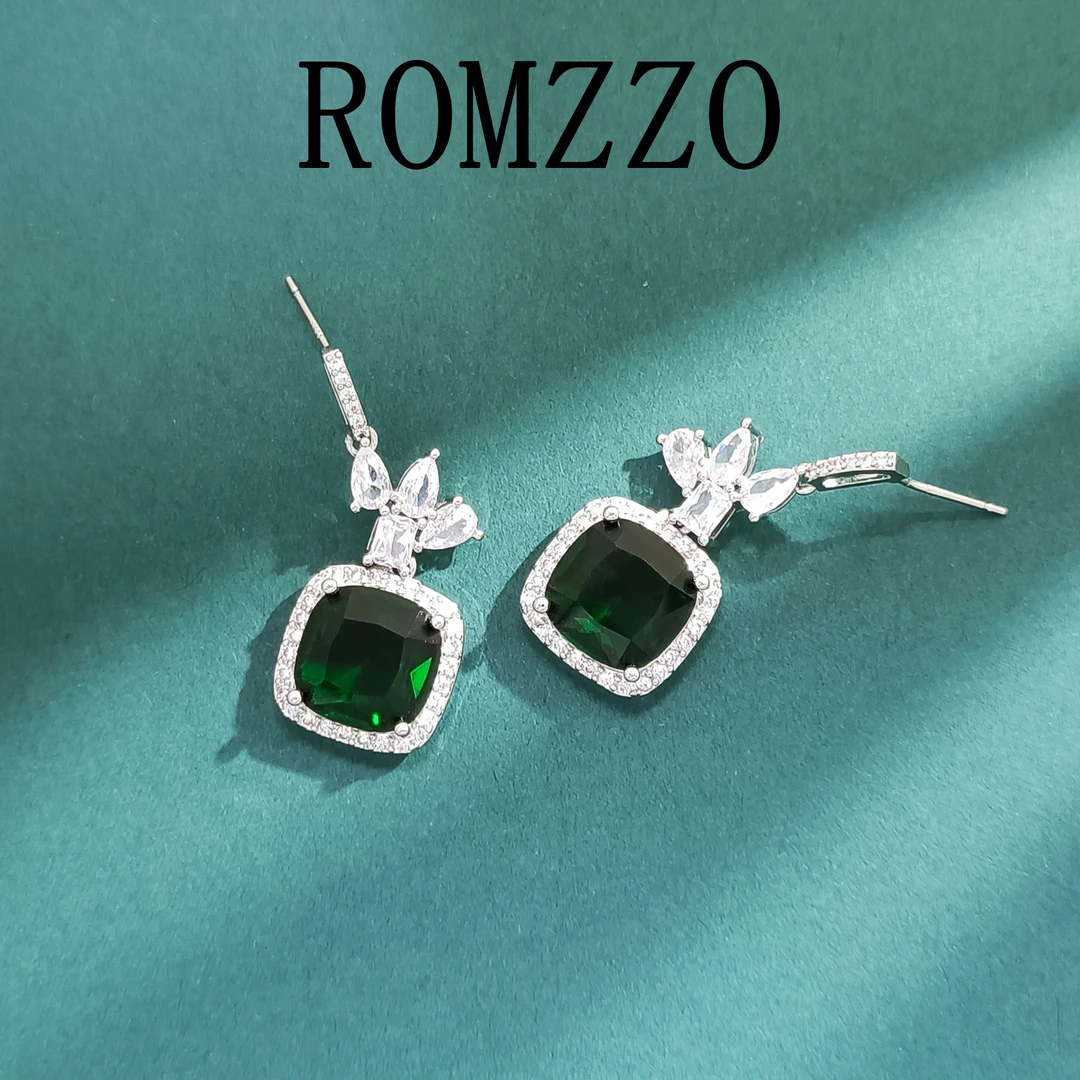 铜合金合成锆石耳饰 WYSX-002192【翠耀星芒】耳环气质百搭时尚