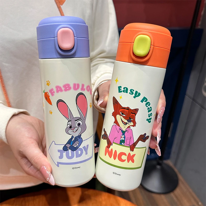 疯狂动物城联名朱迪尼克儿童保温杯初中生学生上学专用便携随手杯