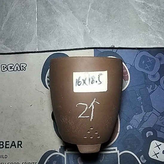 三角两个花盆紫砂