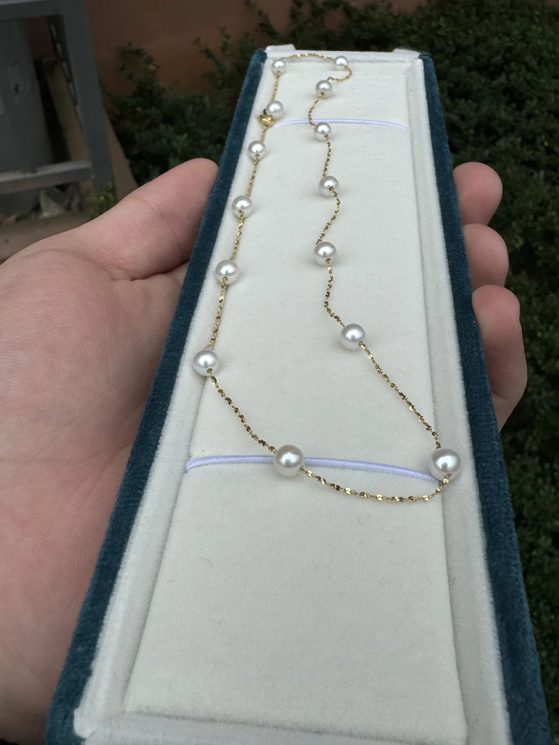 满天星淡水珍珠项链女白色 手工 气质 小米珠 素款