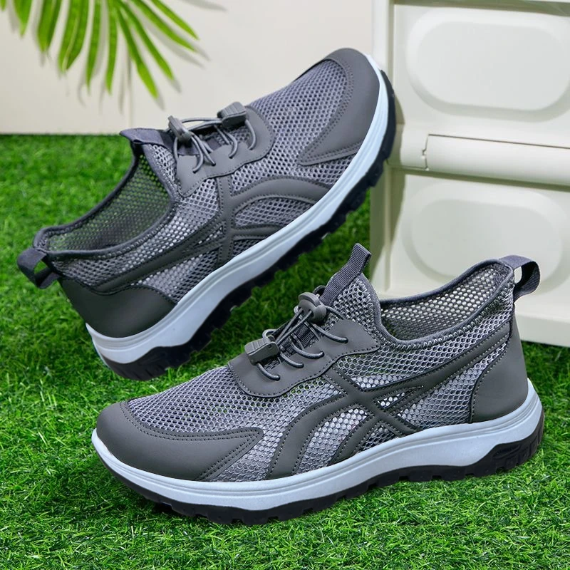 夏季户外男士涉水鞋镂空大网眼透气舒适软底休闲鞋防滑爸爸鞋