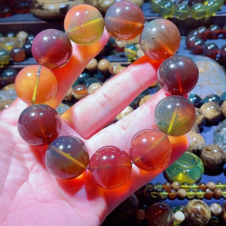 未镶嵌琥珀手链木****）天然