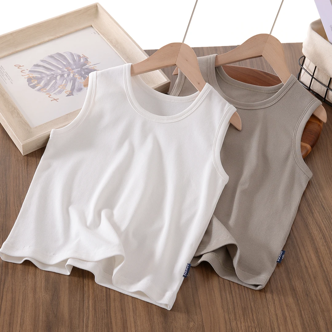 258XS17【舒服到不想脱】兰精莫代尔儿童罗文背心男女童百搭无袖