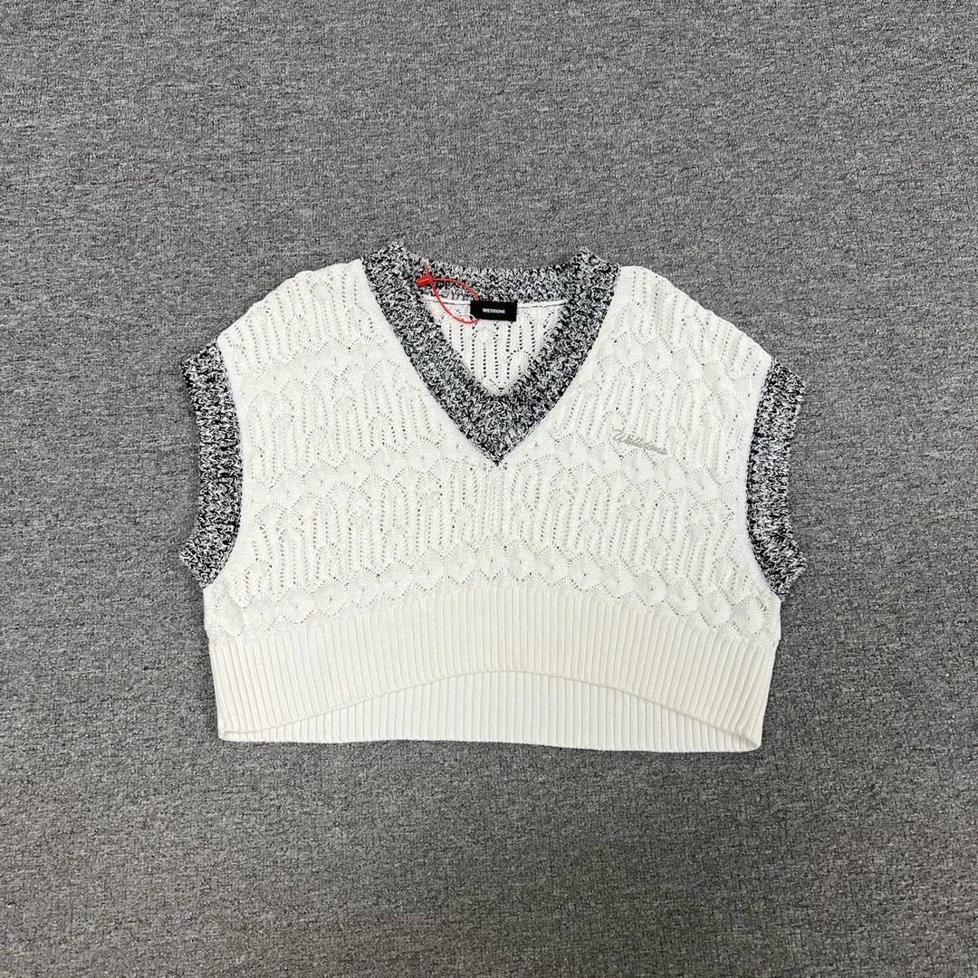 99新 WE11 DONE 黑白拼色 马甲背心 针织 s码