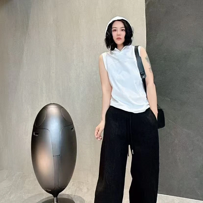 简约无袖四季穿连帽打底背心（25111）