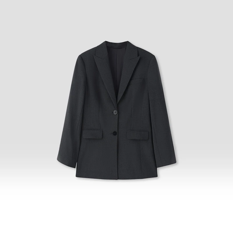 原厂孤品特价清！拍完则无！TH“进口羊毛平驳领贴袋西装C477