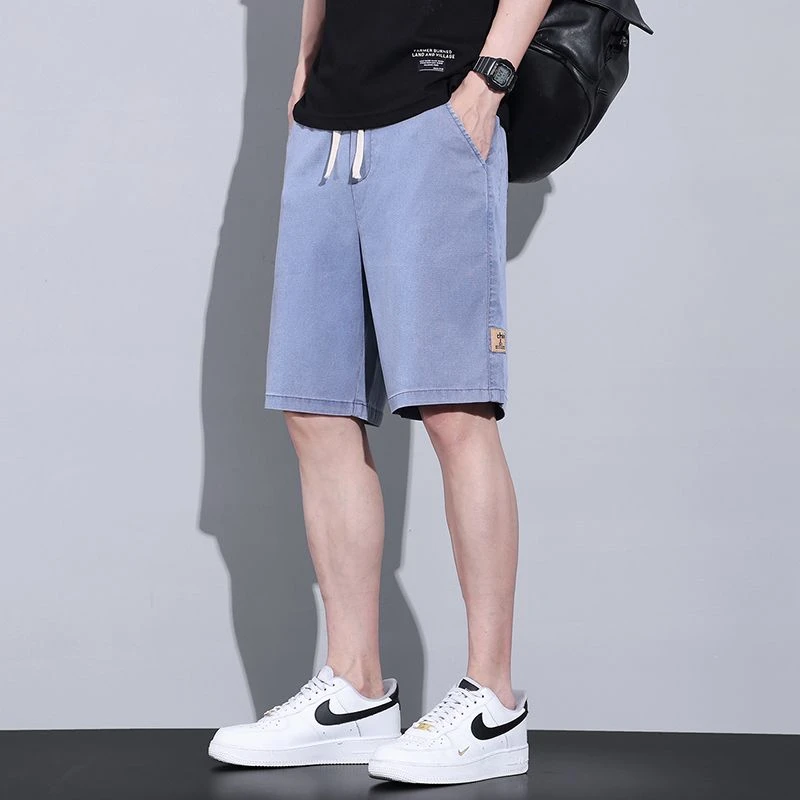 夏季新款薄款中裤短裤男士休闲裤运动五分短裤宽松纯色百搭沙滩裤
