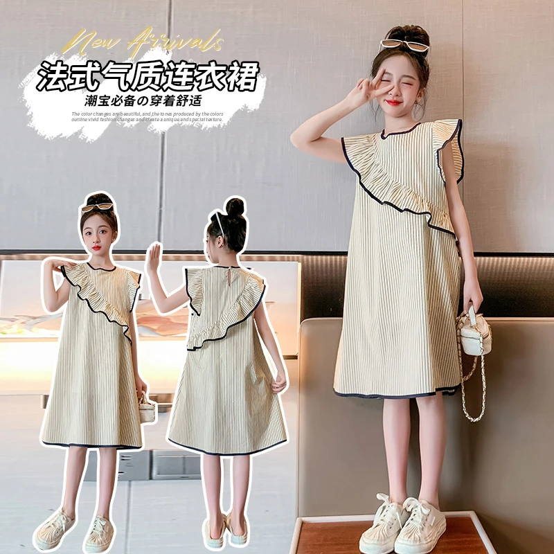 新款甜美儿童裙子女童夏季韩版小公主连衣裙印花短袖生日洋气裙子