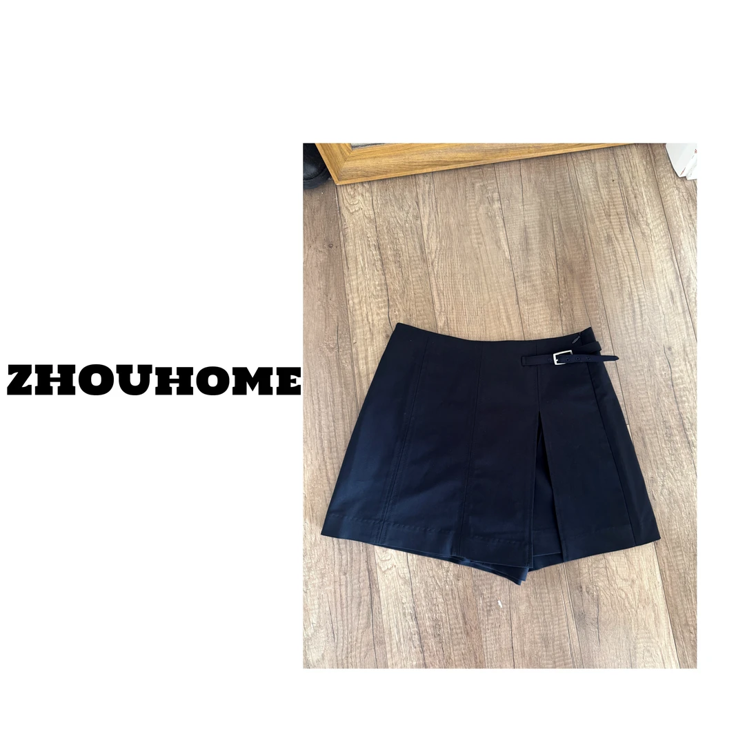 【周周服饰】欧货小众设计感开衩薄面料西装半身裙裤女夏季2025新款