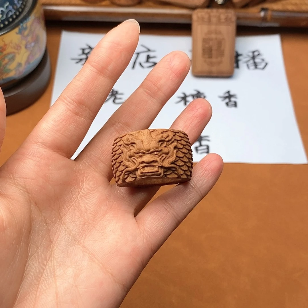檀香木手串/手链龙纹扳指