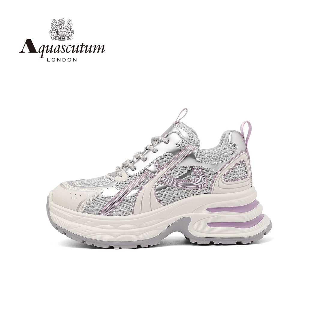 Aquascutum雅格狮丹 增高厚底运动鞋女士潮流复古百搭透气老爹鞋