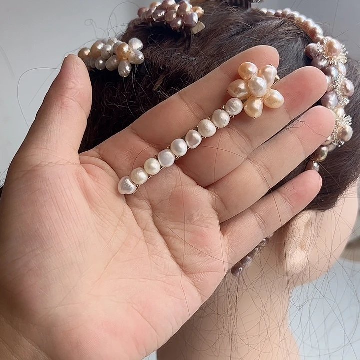 未镶嵌发夹淡水珍珠
