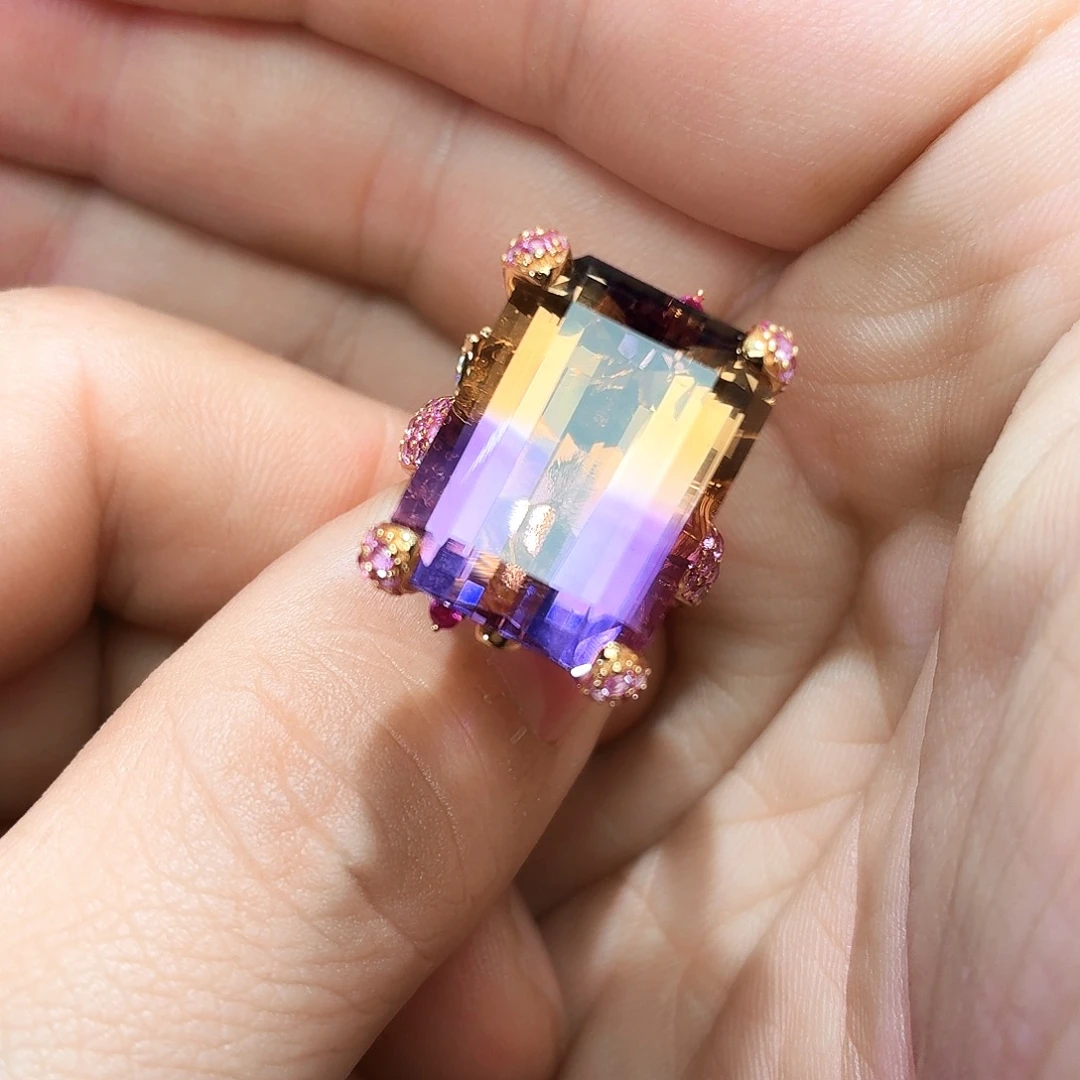 水晶戒指银S925镶嵌