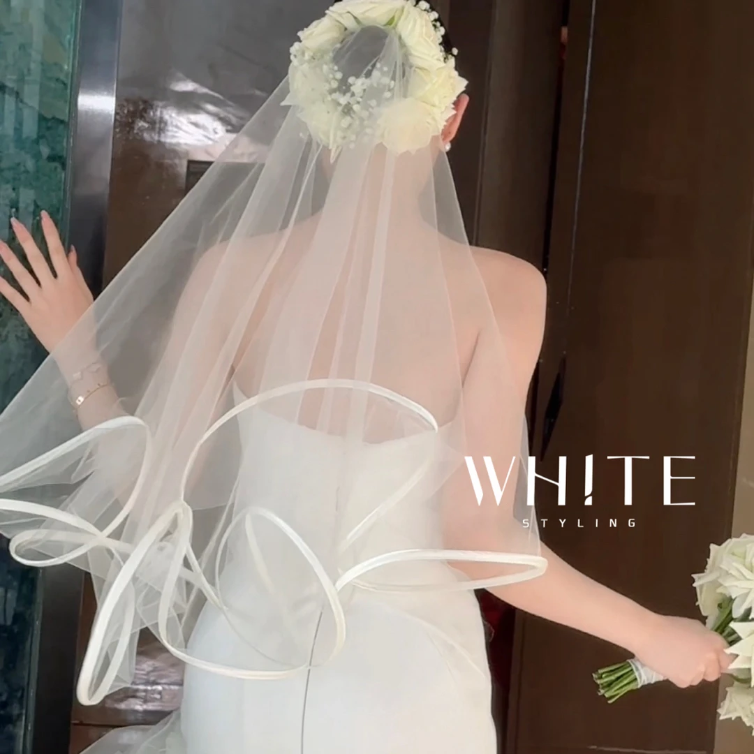 非金属布艺婚庆饰品 WHITE手作｜“云朵”头纱 氛围感的神～