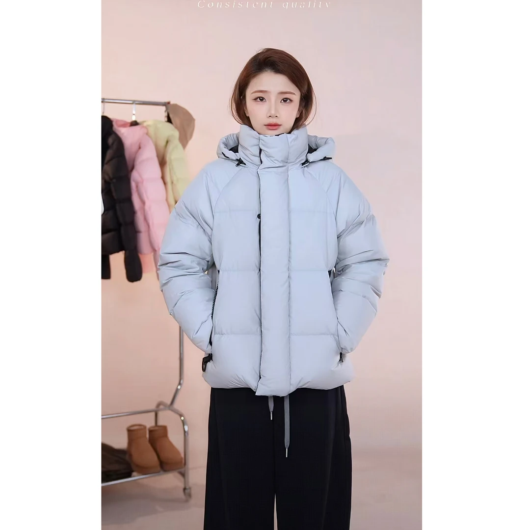 冬装羽绒服冬季羽绒服女短款韩版修身收腰连帽冬装保暖外套