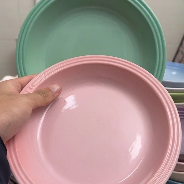 瓷片微瑕2个8英寸草帽盘