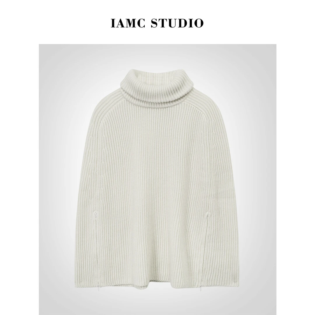 IAMCPLUS 2025AW 高龄粗针织斗篷毛衣女