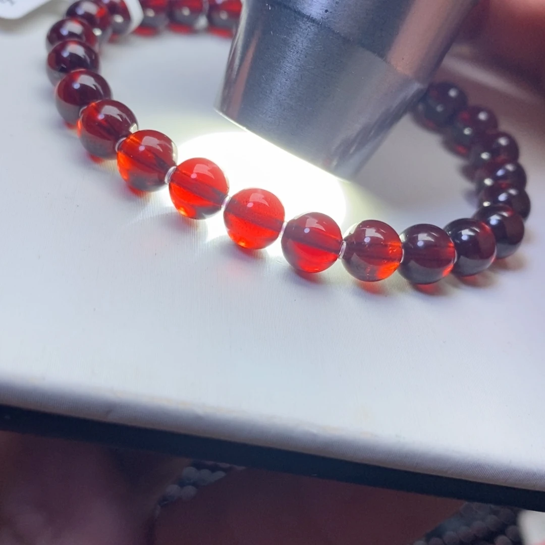 石榴石手链未镶嵌6.8mm天花板血泊红