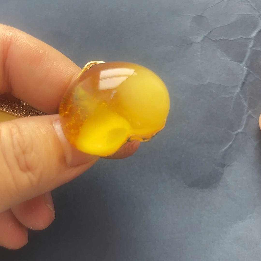 琥珀未镶嵌裸石戒指
