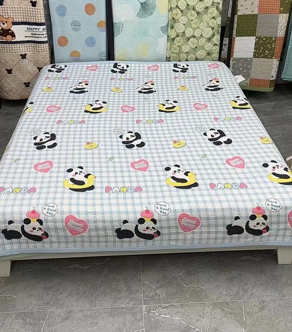 【蓝格熊猫】 200*230四季多功能绗缝针织加厚床盖