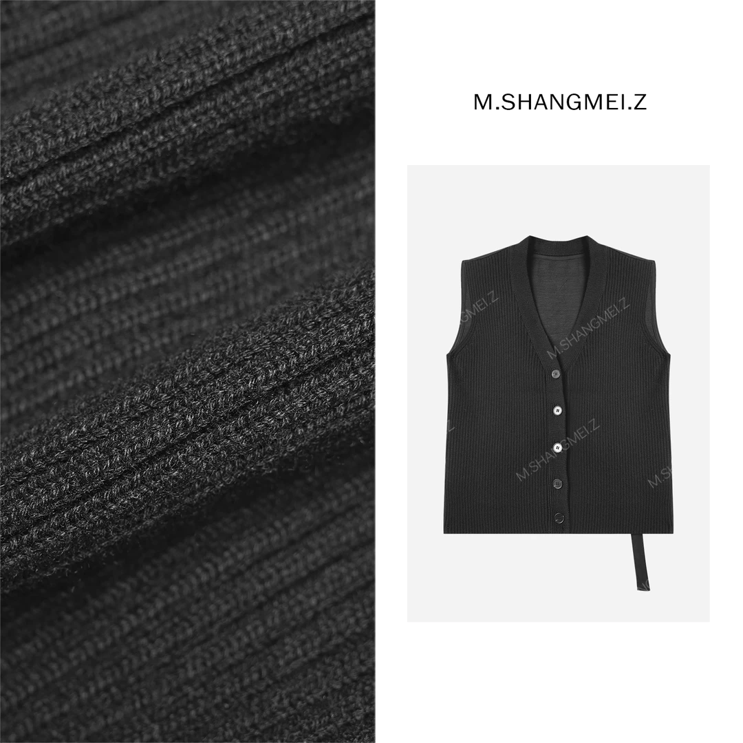 M.SHANGMEI.Z/沐熙【质感随行】美大哥亲肤针织AB面马夹X09M2116
