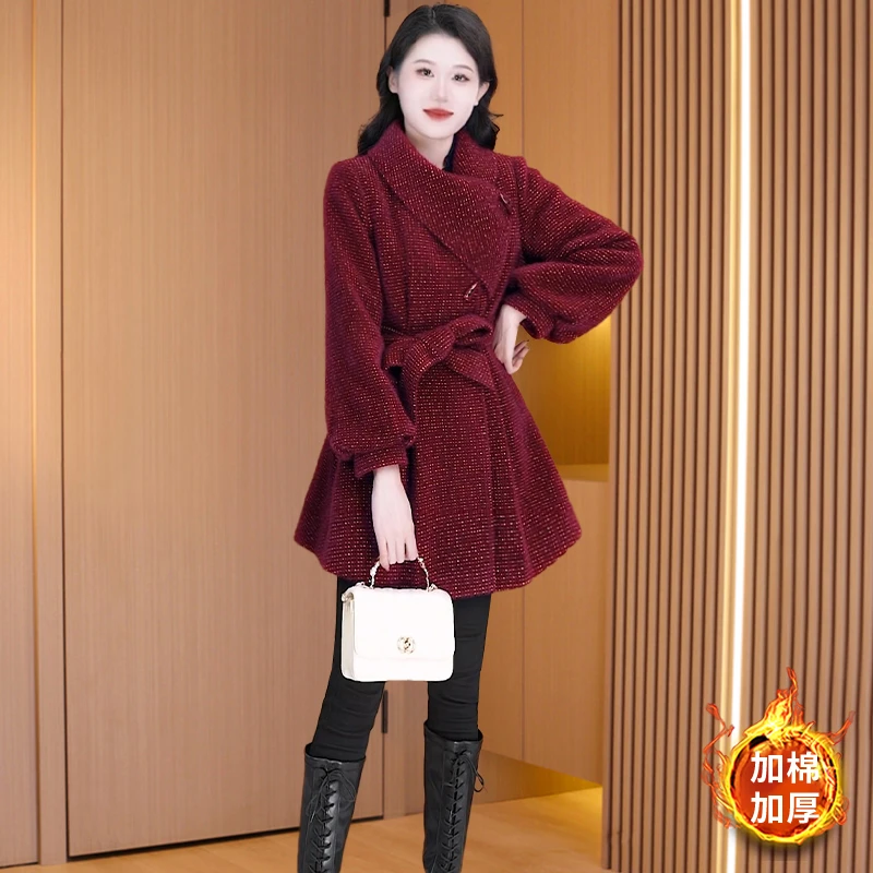 琪琪女装新款气质时尚大气减龄休闲收腰显瘦棉衣中长款29094