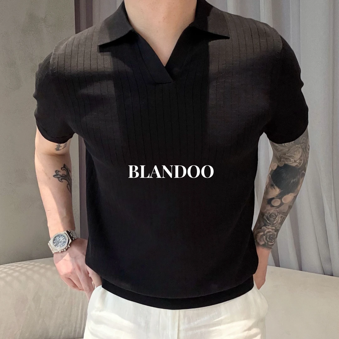 BLANDOO “纯棉海鸥领”  Z系列经典老钱风百搭针织Polo衫3BD513