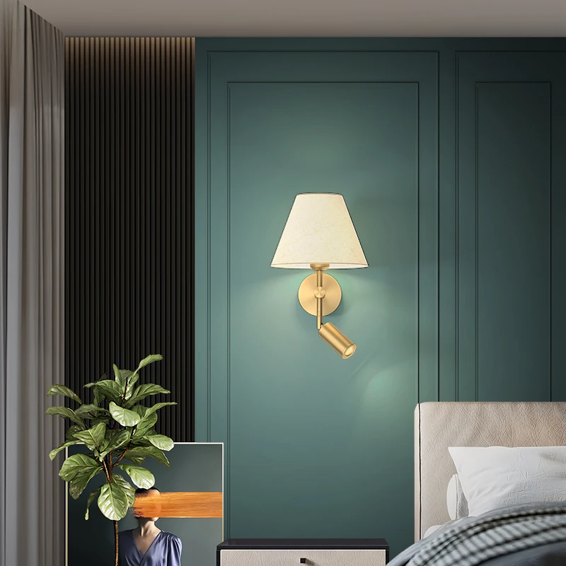 美式全铜壁灯客厅背景墙床头灯走廊过道灯简欧酒店别墅格栅装饰灯