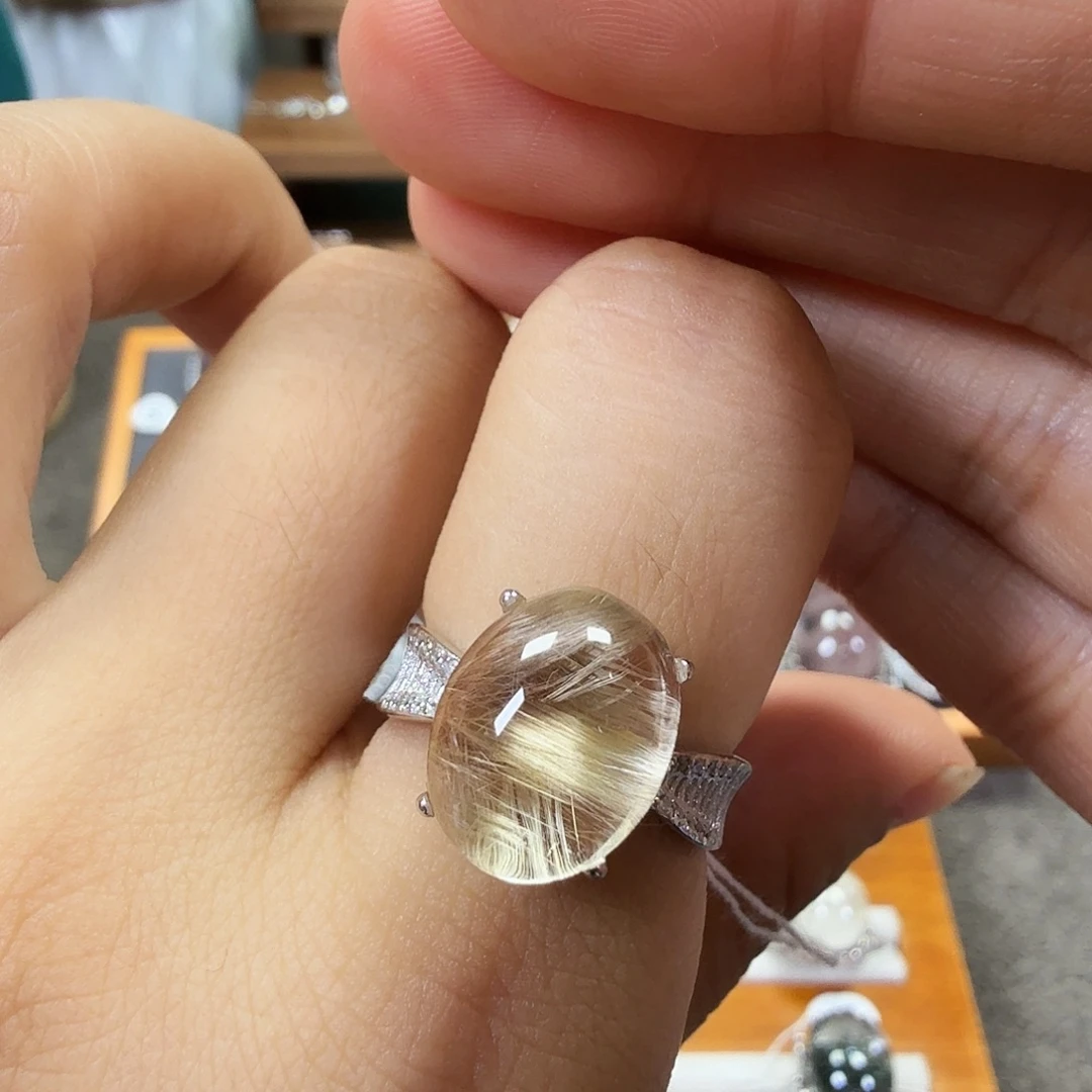 散***人银S925镶嵌戒指水晶