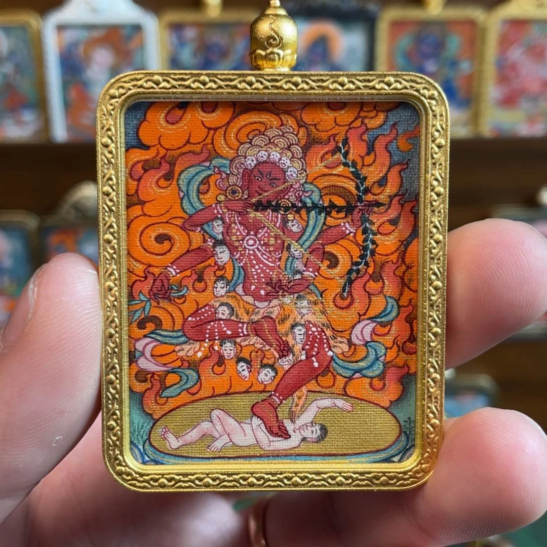 吊坠作明佛母随身小唐卡
