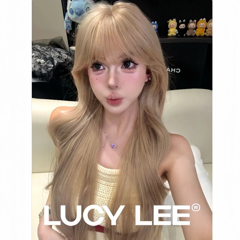 LUCYLEE【免修剪-金发女高】双11精修刘海金沙卷发假发全头套推荐