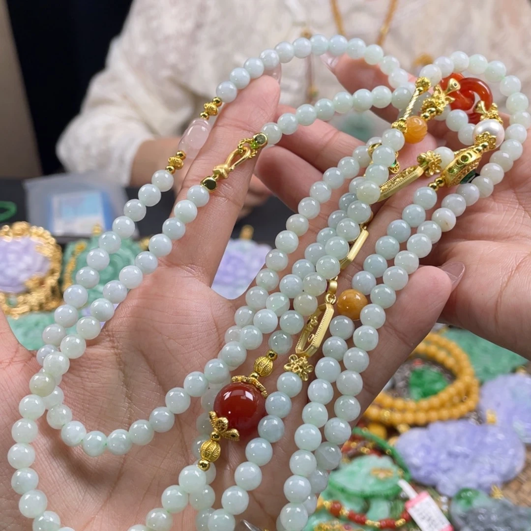翡翠未镶嵌颈饰代编织