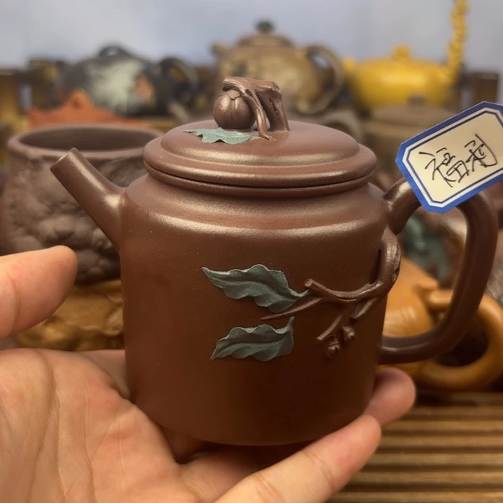 茶壶紫砂事事如意原矿老紫泥200c