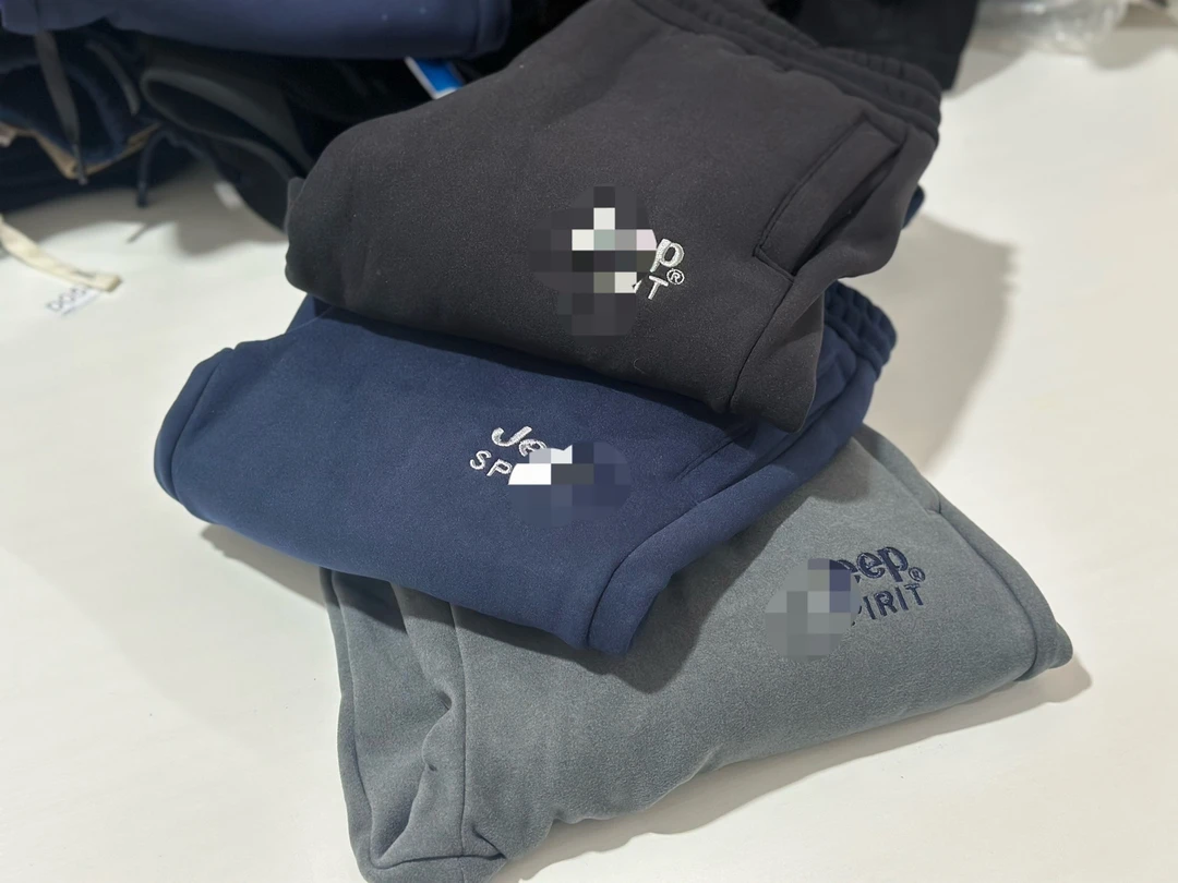 普普男士加绒卫裤宽松型直筒休闲长裤弹力