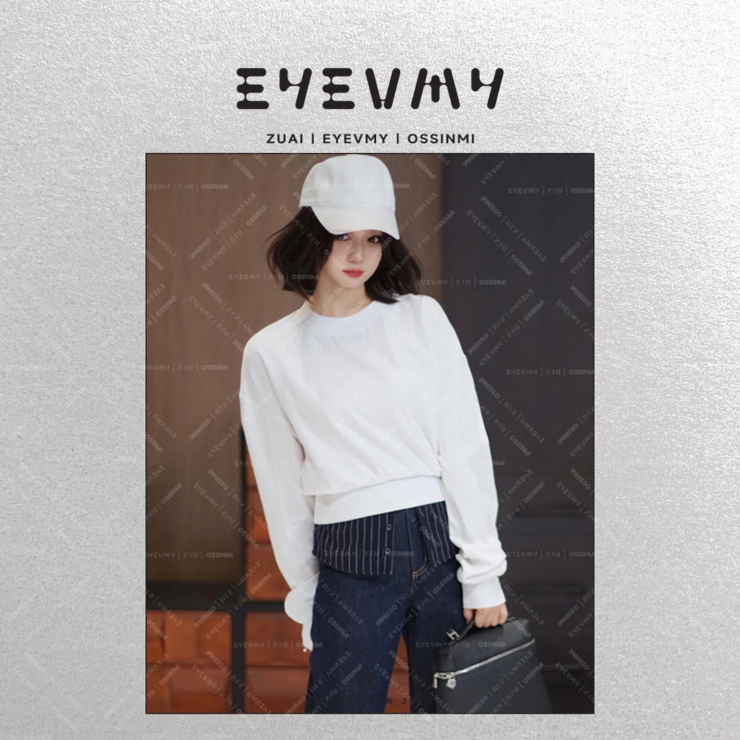 【纯真卫衣】圆领纯色简约休闲蝙蝠袖廓形高腰卫衣WT44GYQ017