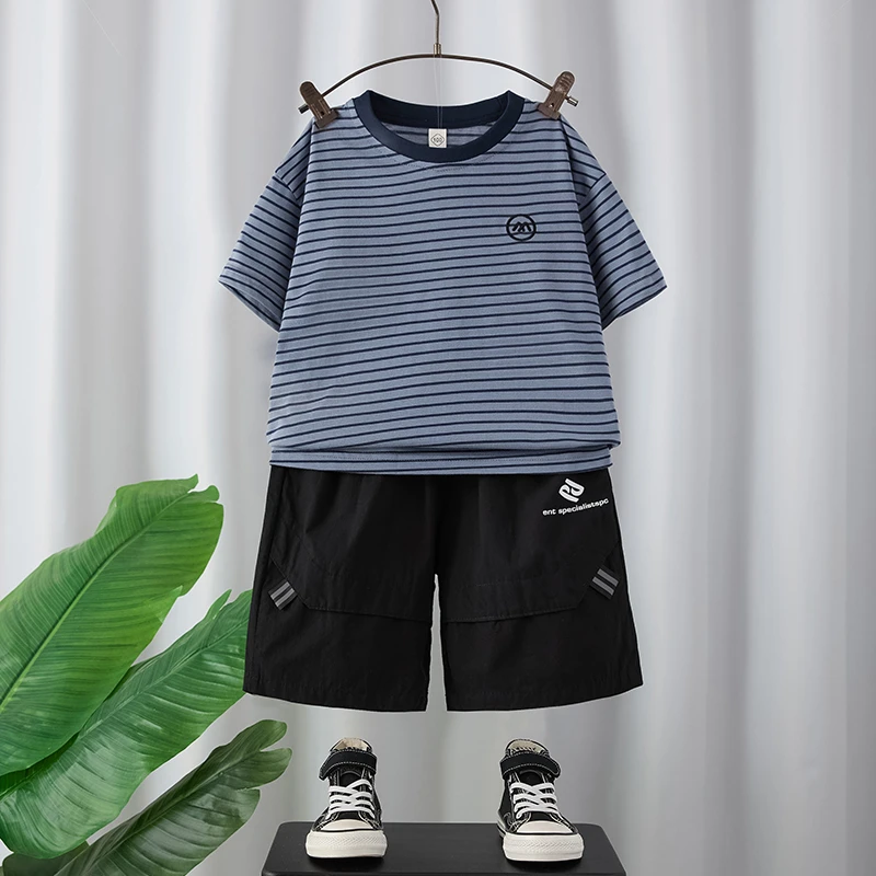 男童夏装套装2025年款宝宝夏季薄款衣服儿童痞帅炸街休闲时尚服装
