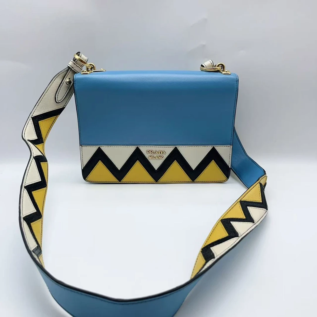 95新 Prada/普拉达 蓝色斜挎包 1377 3305