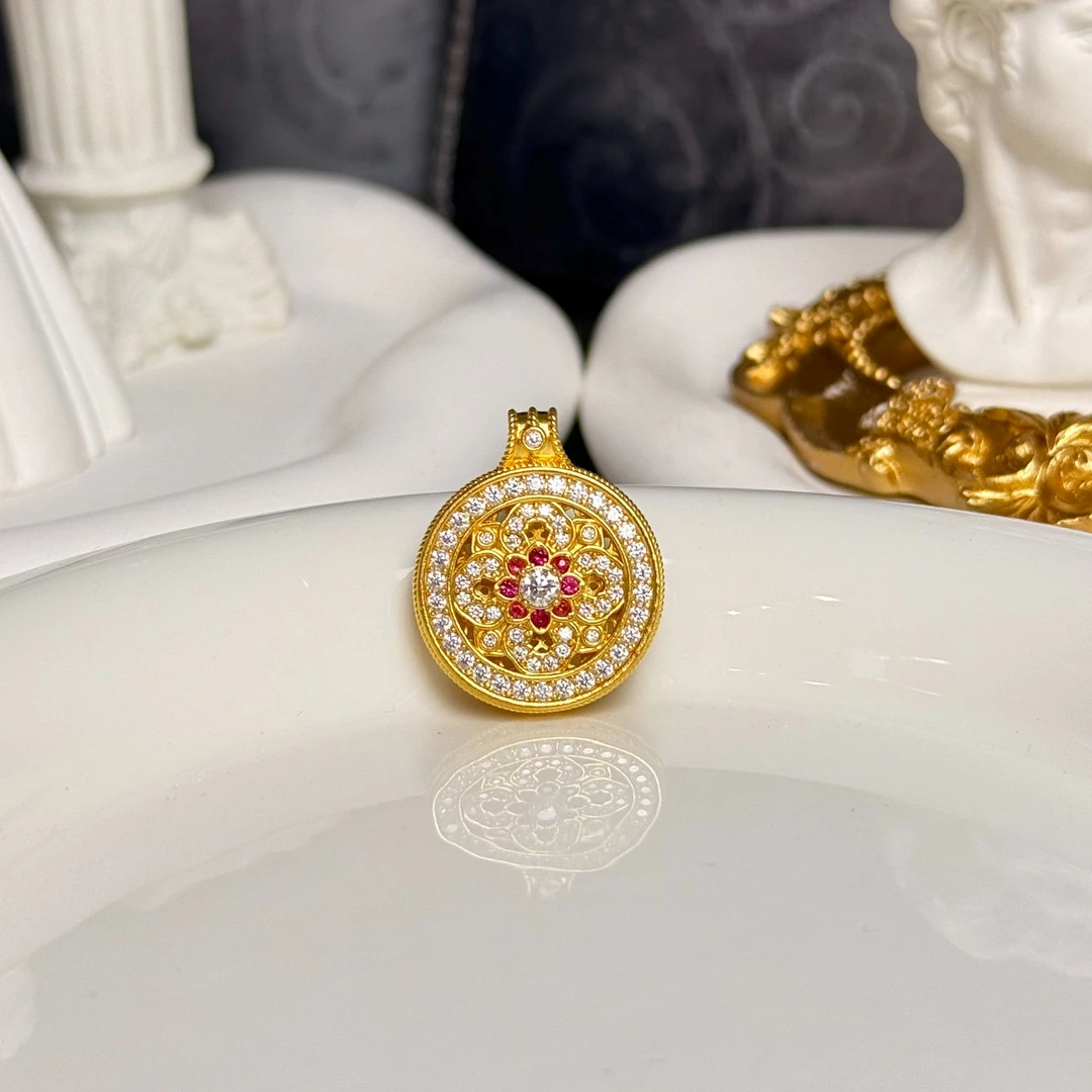 足金999罗盘5D挂坠 A2163001