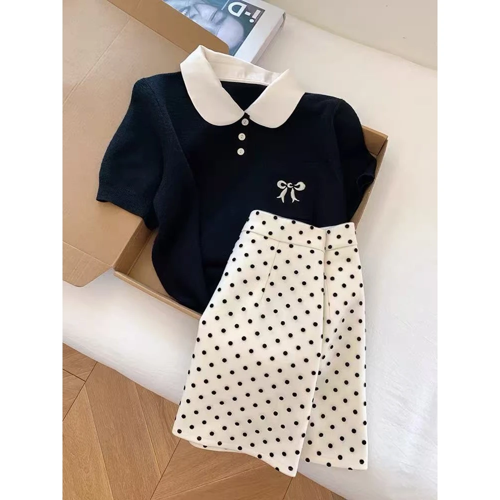 韩系夏季减龄穿搭一整套搭配气质时尚半身裙上衣短裙两件套女688