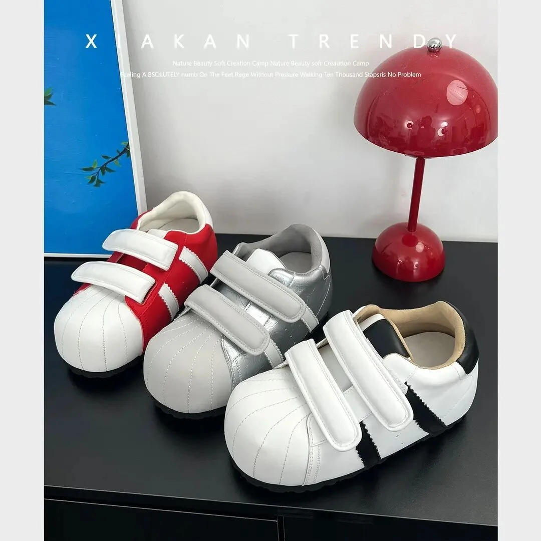 春秋款Q版泡泡贝壳卡通板鞋5cm魔术贴内增高新款女潮鞋次元梦境