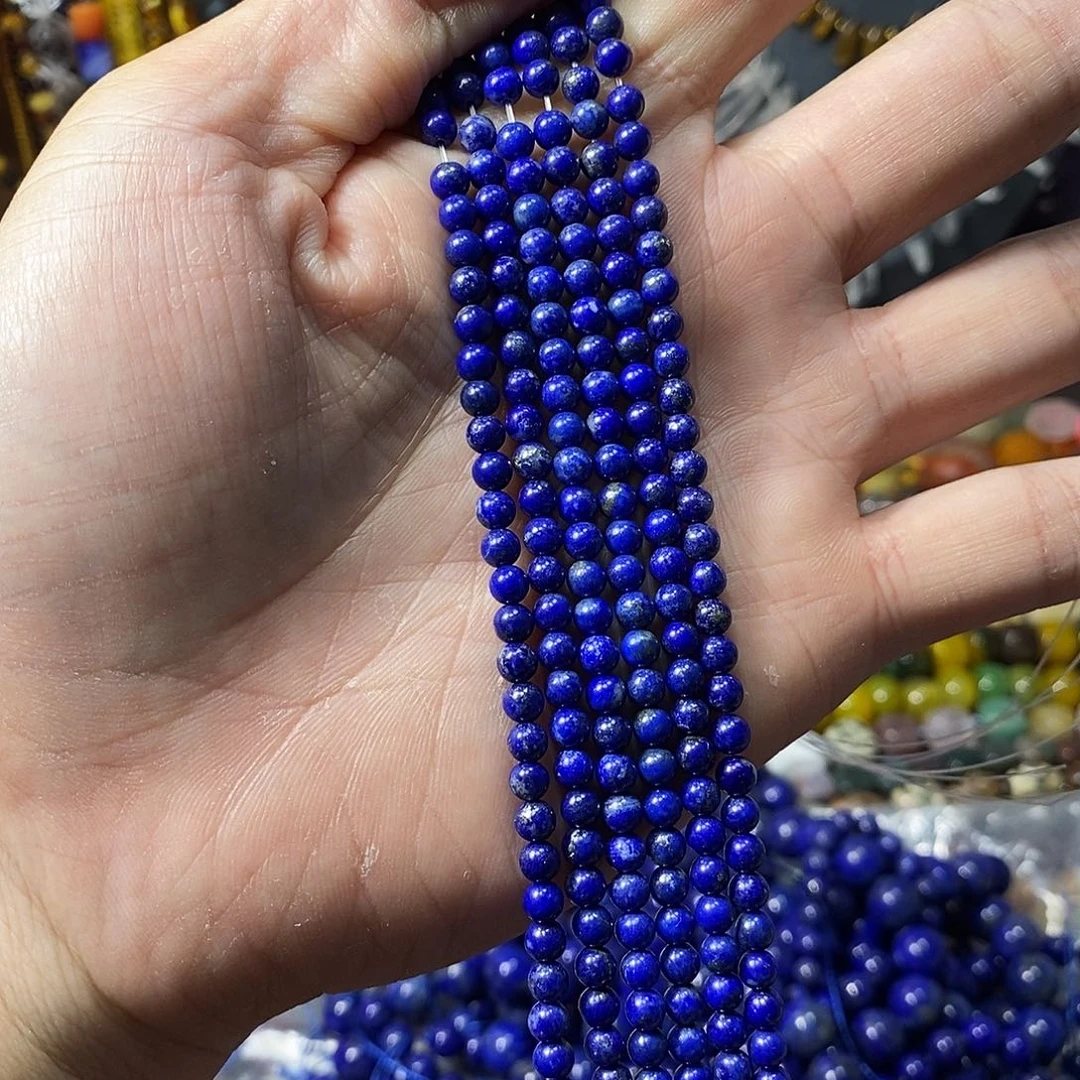 石英质玉未镶嵌，天然原矿青金4.5mm，