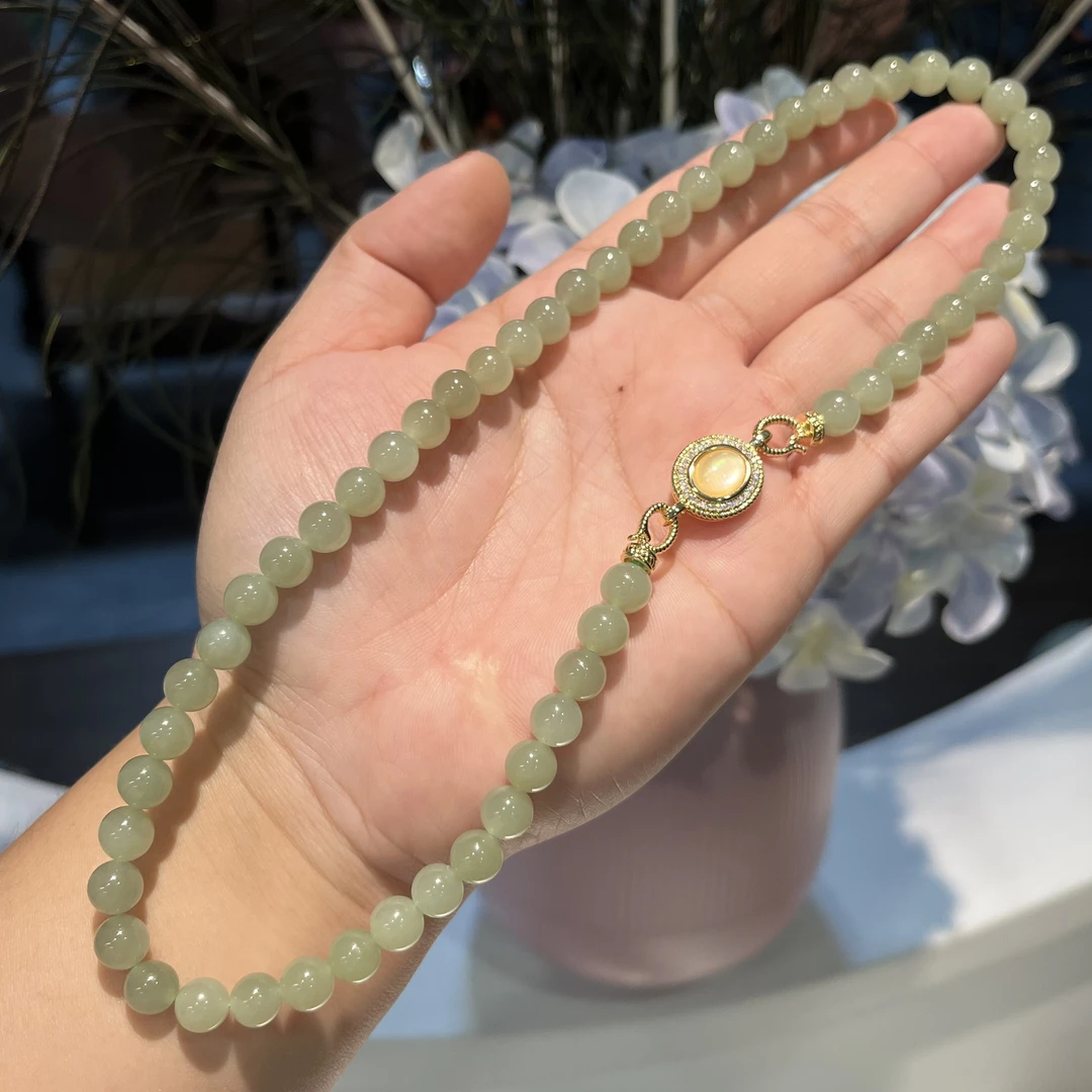 和田玉渐变项链多样性发一