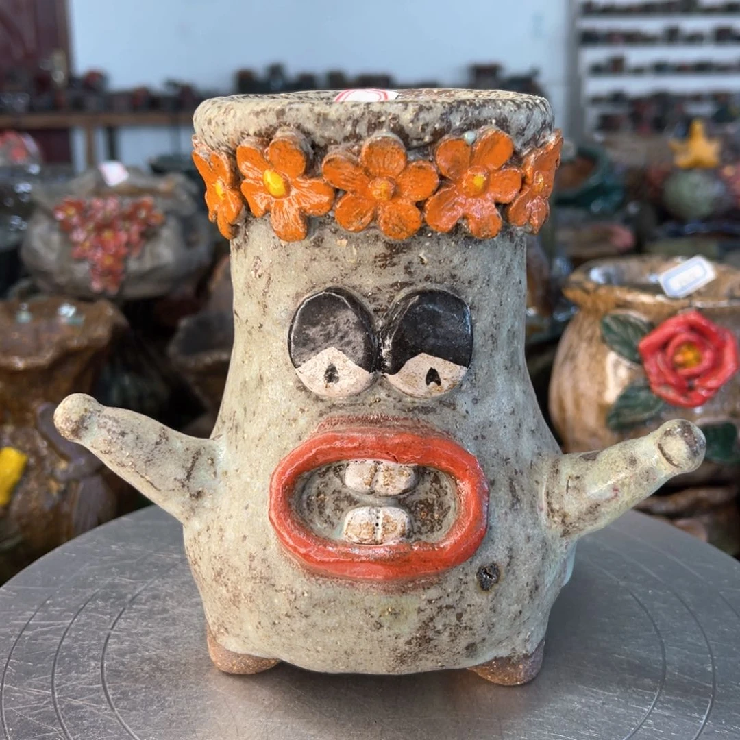 红陶李*意粗砂陶手工花盆