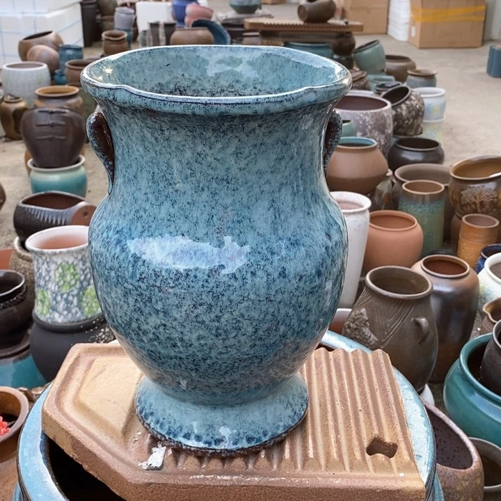 紫砂花盆高约30口约19