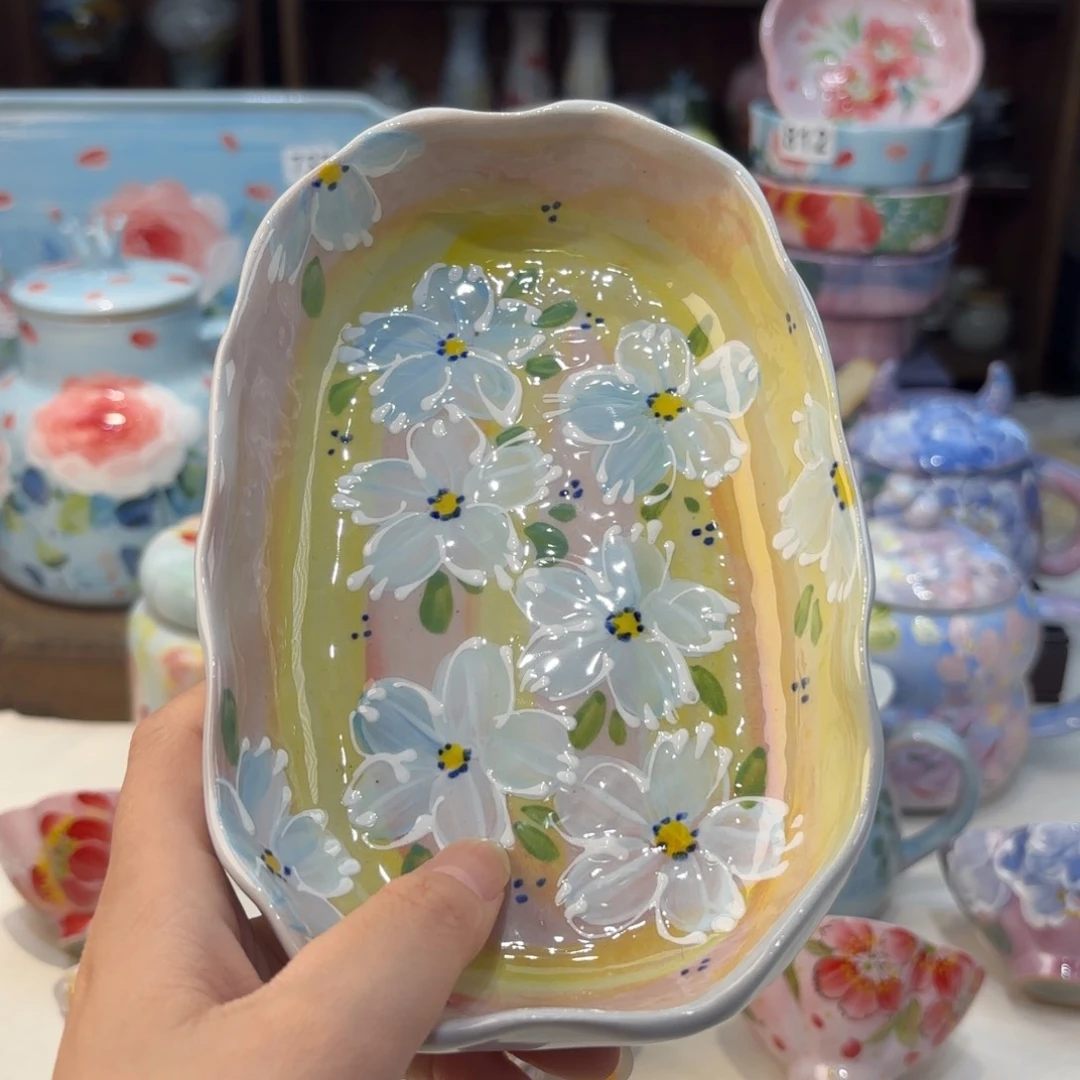瓷片景德镇手绘高温釉下彩陶瓷茶具
