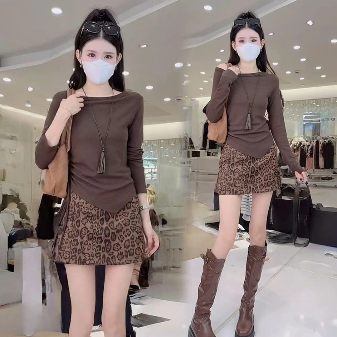 慵懒小众t恤女2025年秋冬新款显瘦设计感洋气纯色抽褶长袖上衣女