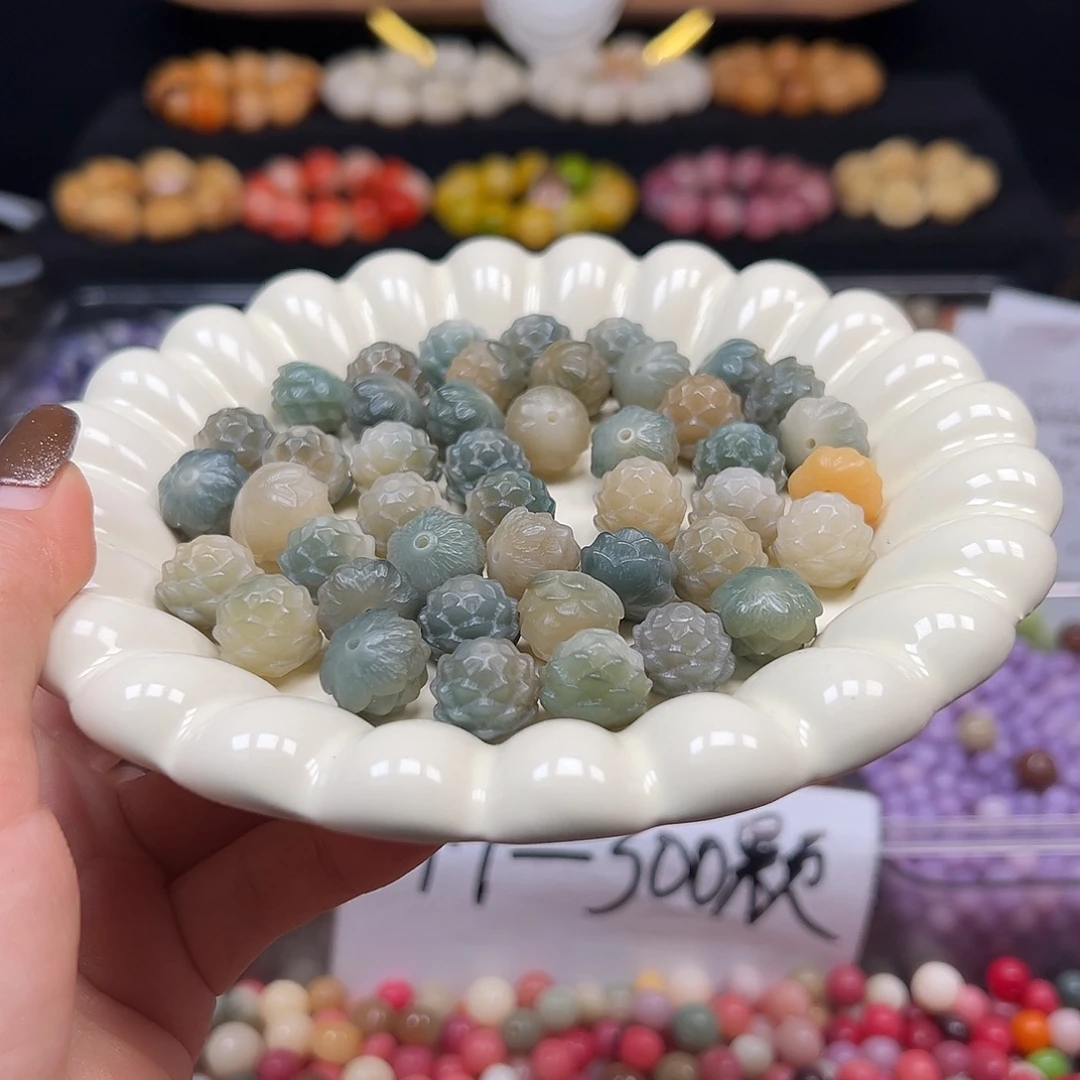 手串菩提根/象牙果卡14绿莲花20颗