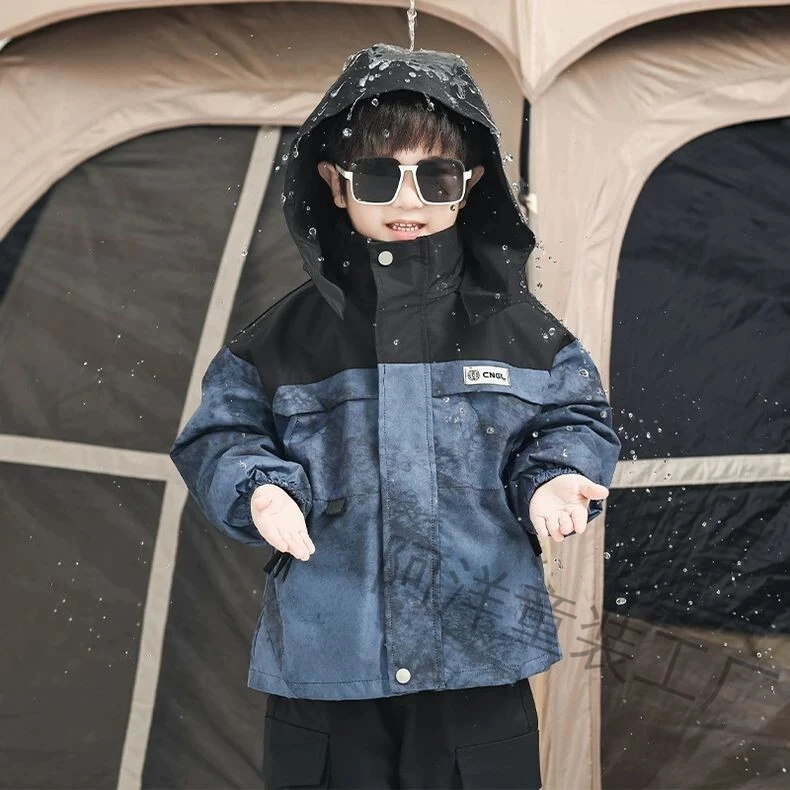 儿童冲锋衣男童三合一外套可拆卸秋冬款2025新款男宝宝户外防风衣