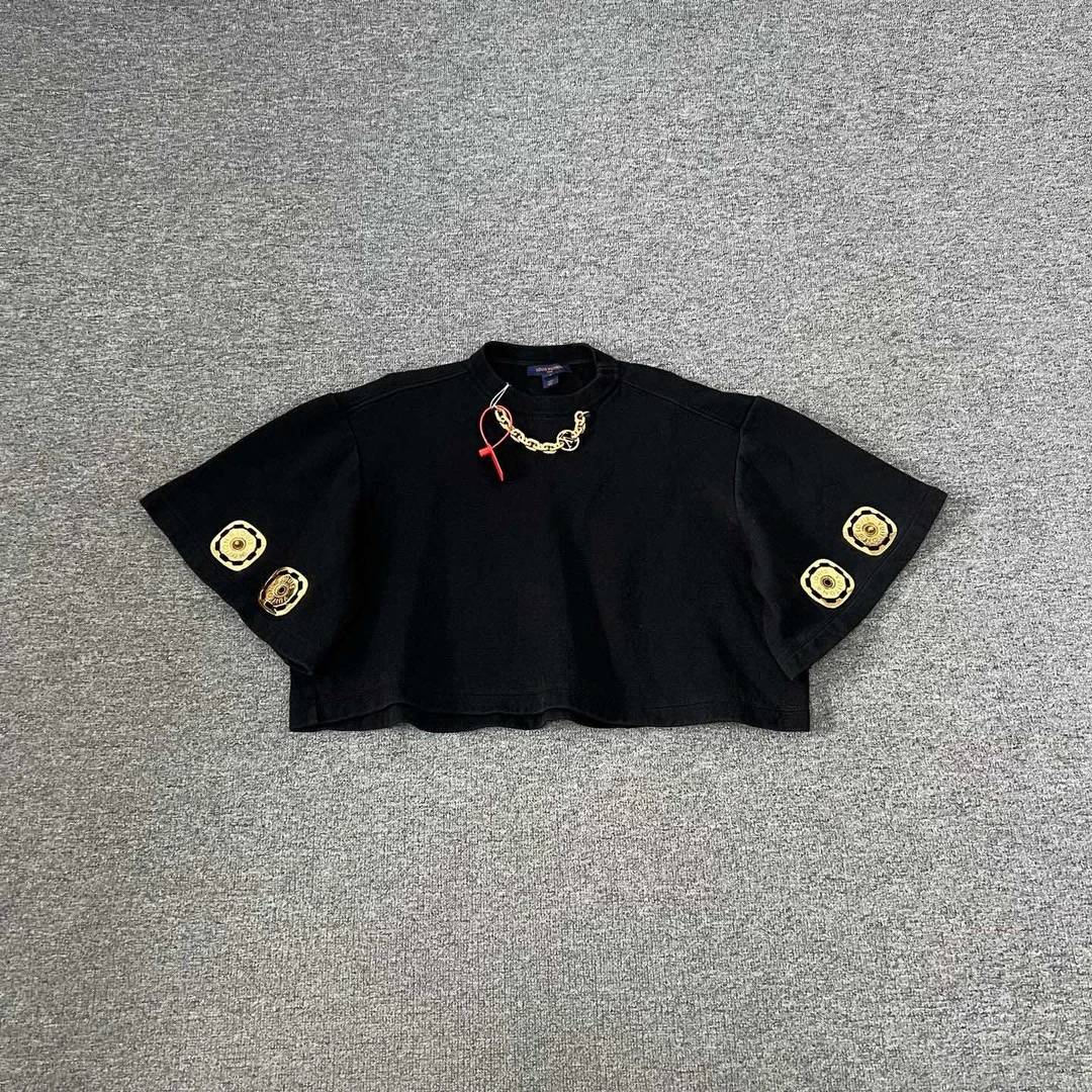 99新 LouisVuitton/路易威登 黑色 链条 金扣 短款 上衣 s码